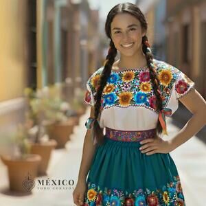 Mexican Folkloric belt day of the dead 5 de Mayo colorfull mexico todo corazon